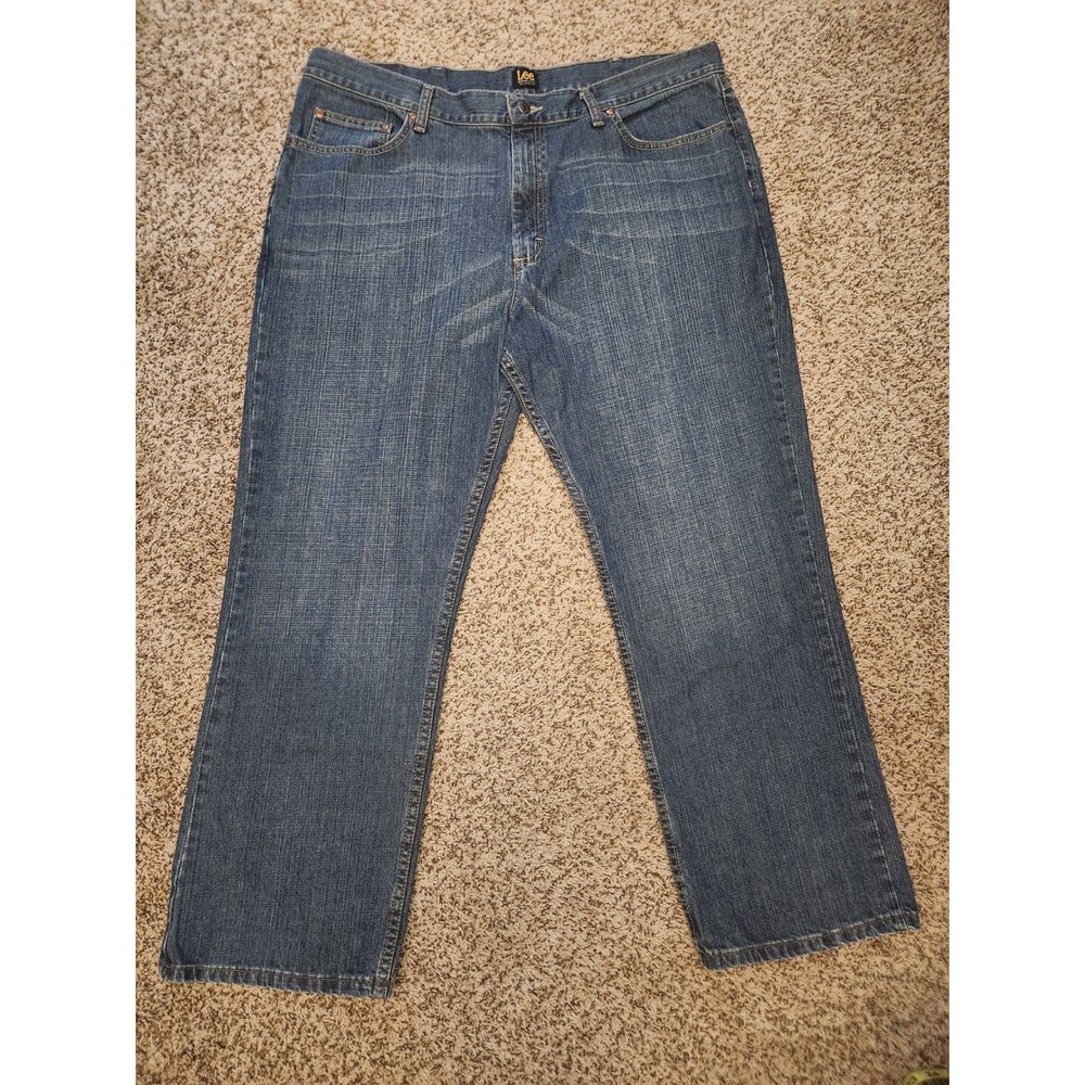 Lee Premium Select Relaxed Fit Mens Jeans 42x30 Blue Denim 100% Cotton Pre-owned